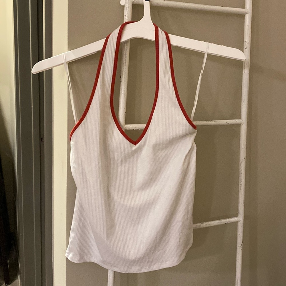 American Eagle White Tank Top Size L